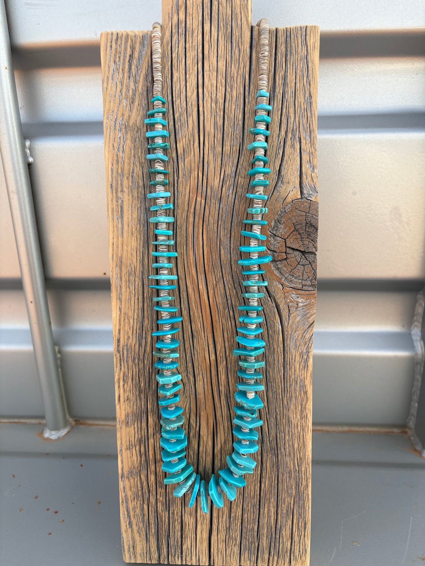 Sleeping Beauty Turquoise and Heishi Necklace