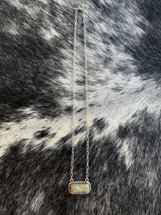 Ribbon Turquoise Bar Necklace