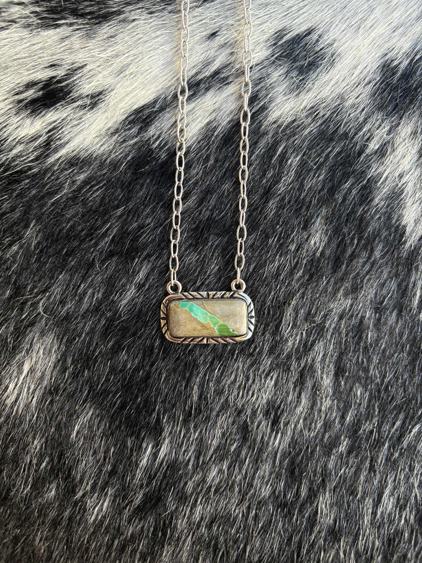 Ribbon Turquoise Bar Necklace