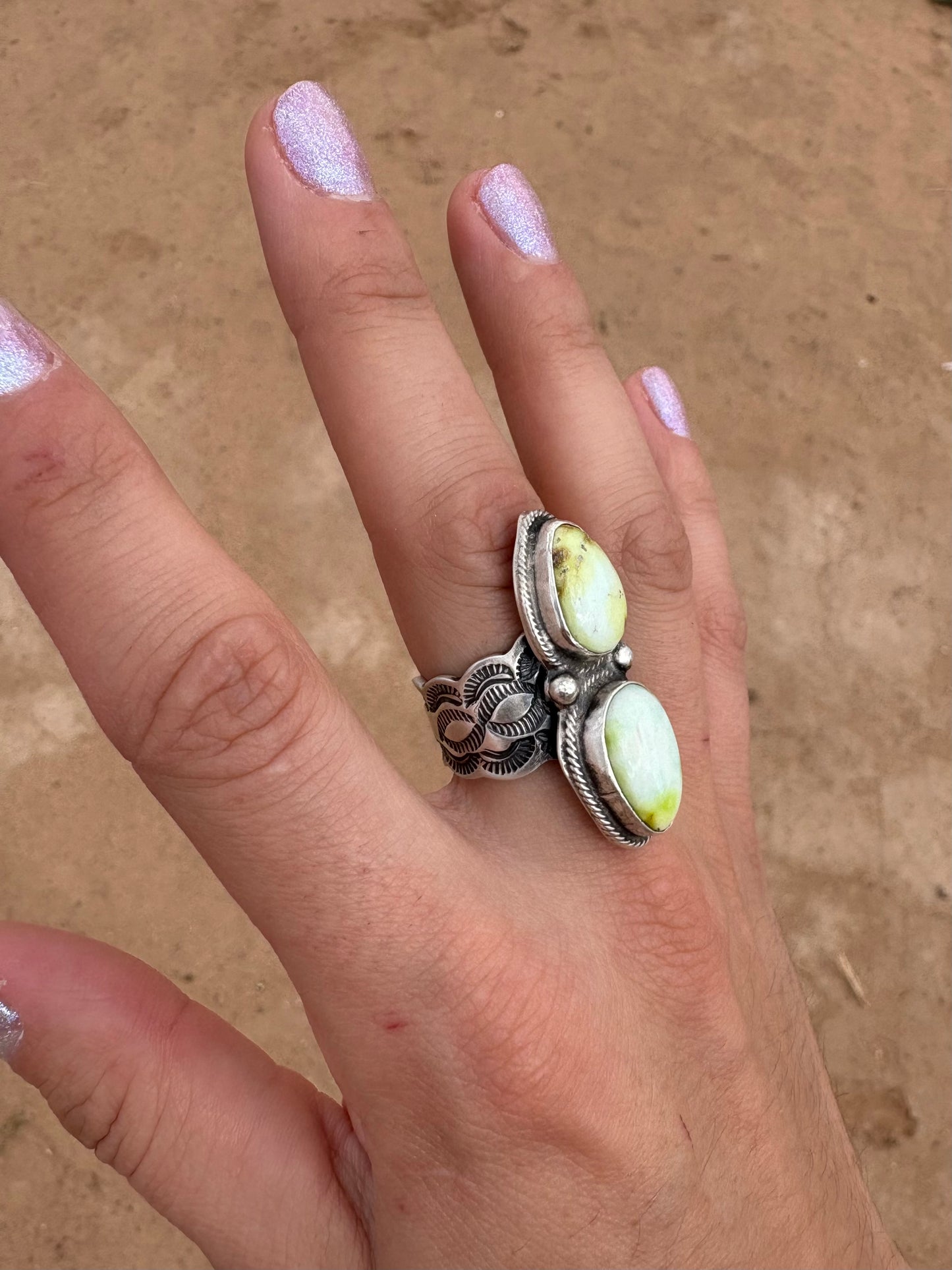 Gorgeous 2 Stone Palomino Ring