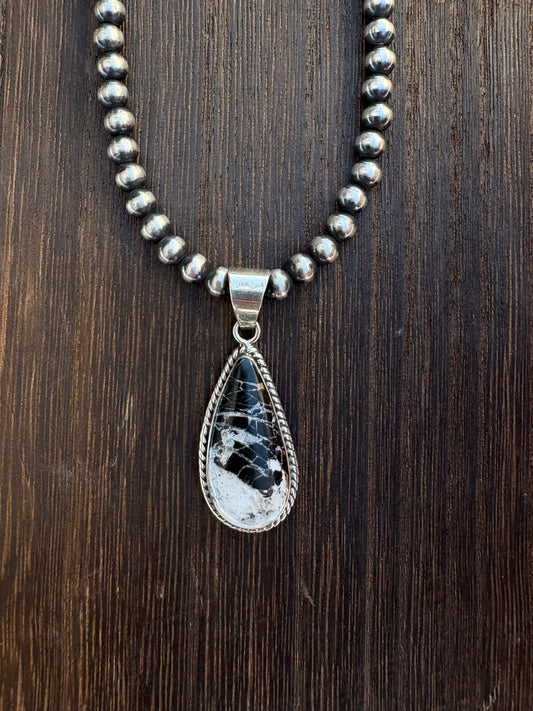 White Buffalo Teardrop Pendant