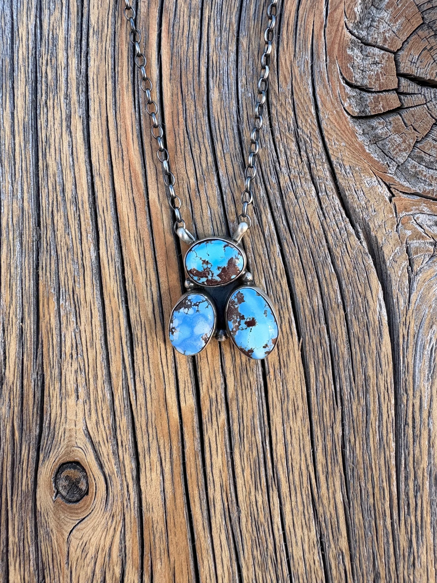 Golden Hills 3 Stone Necklace