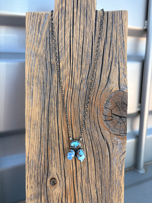Golden Hills 3 Stone Necklace