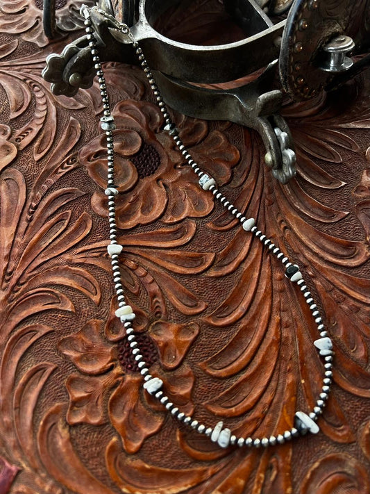 Navajo Pearl and White Buffalo Necklace