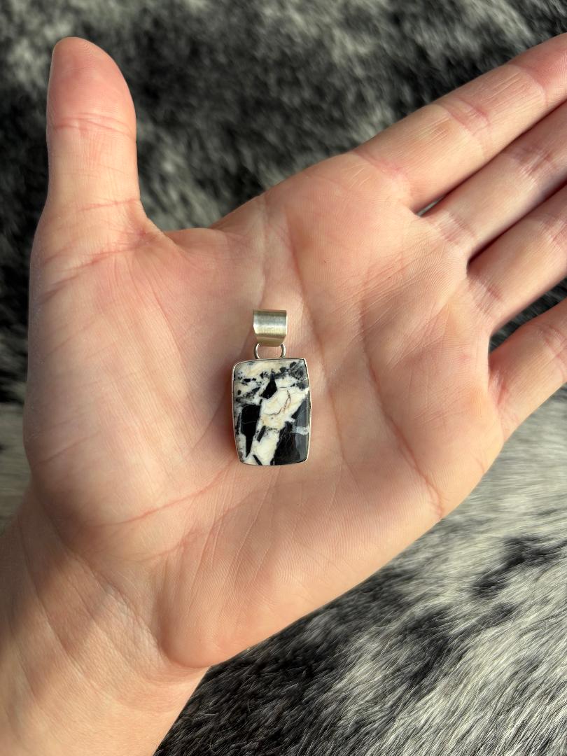 Square White Buffalo Pendant