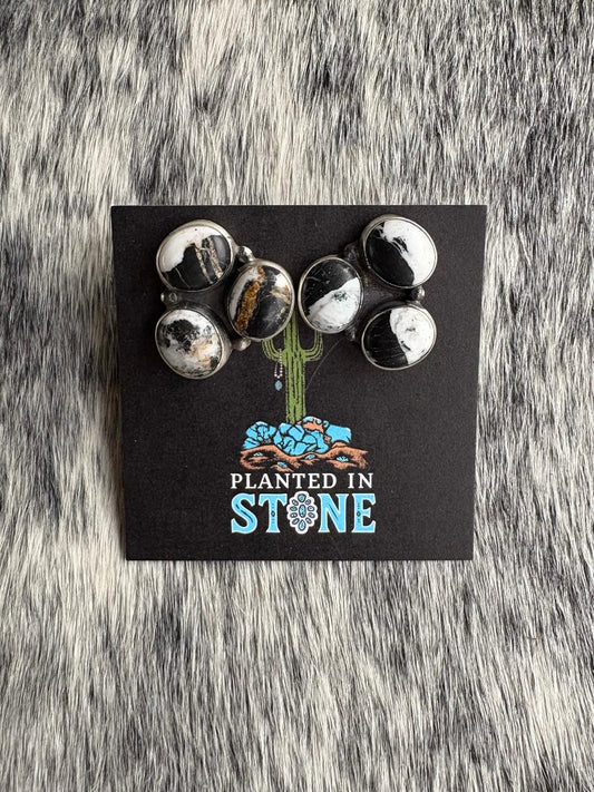 3 Stone White Buffalo Clusters