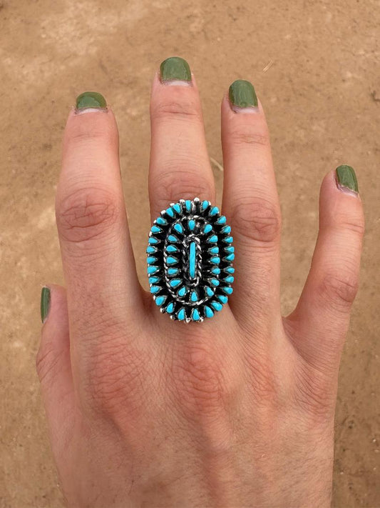 Adjustable Zuni Cluster Ring